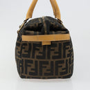FENDI Zucca Canvas Hand Bag 2way Black Brown Auth 185594A-3