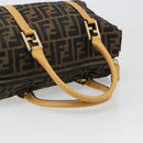 FENDI Zucca Canvas Hand Bag 2way Black Brown Auth 185594A-7