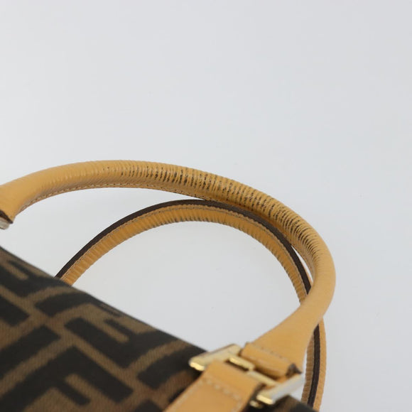 FENDI Zucca Canvas Hand Bag 2way Black Brown Auth 185594A