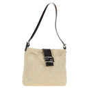 FENDI Zucca Canvas Mamma Baguette Shoulder Bag Ivory Silver Auth 185596V-1