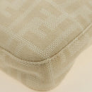 FENDI Zucca Canvas Mamma Baguette Shoulder Bag Ivory Silver Auth 185596V-14