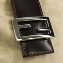 FENDI Zucca Canvas Mamma Baguette Shoulder Bag Ivory Silver Auth 185596V-17