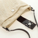FENDI Zucca Canvas Mamma Baguette Shoulder Bag Ivory Silver Auth 185596V-18