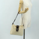 FENDI Zucca Canvas Mamma Baguette Shoulder Bag Ivory Silver Auth 185596V-29