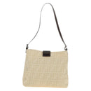 FENDI Zucca Canvas Mamma Baguette Shoulder Bag Ivory Silver Auth 185596V-3