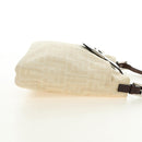 FENDI Zucca Canvas Mamma Baguette Shoulder Bag Ivory Silver Auth 185596V-6