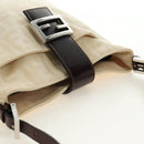 FENDI Zucca Canvas Mamma Baguette Shoulder Bag Ivory Silver Auth 185596V-7