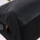 PRADA Chain Shoulder Bag Leather Black Gold Auth 185597A-14