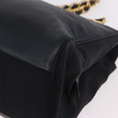 PRADA Chain Shoulder Bag Leather Black Gold Auth 185597A-15