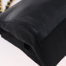 PRADA Chain Shoulder Bag Leather Black Gold Auth 185597A-16