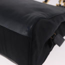 PRADA Chain Shoulder Bag Leather Black Gold Auth 185597A-10