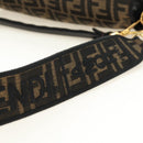 FENDI Zucca Canvas Mamma Baguette Shoulder Bag 2way Black Brown Auth 185598SM-18