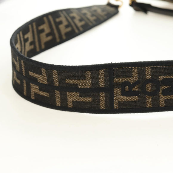 FENDI Zucca Canvas Mamma Baguette Shoulder Bag 2way Black Brown Auth 185598SM