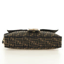 FENDI Zucca Canvas Mamma Baguette Shoulder Bag 2way Black Brown Auth 185598SM-5