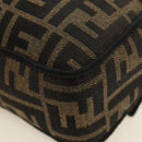 FENDI Zucca Canvas Mamma Baguette Shoulder Bag 2way Black Brown Auth 185598SM-24