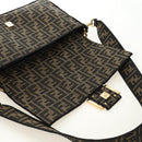 FENDI Zucca Canvas Mamma Baguette Shoulder Bag 2way Black Brown Auth 185598SM-28