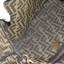 FENDI Zucca Canvas Mamma Baguette Shoulder Bag 2way Black Brown Auth 185598SM-10