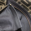 FENDI Zucca Canvas Mamma Baguette Shoulder Bag 2way Black Brown Auth 185598SM-11