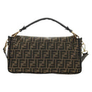 FENDI Zucca Canvas Mamma Baguette Shoulder Bag 2way Black Brown Auth 185598SM-2