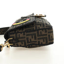 FENDI Zucca Canvas Mamma Baguette Shoulder Bag 2way Black Brown Auth 185598SM-3