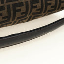 FENDI Zucca Canvas Mamma Baguette Shoulder Bag 2way Black Brown Auth 185598SM-7