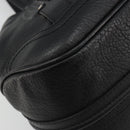 CELINE Triomphe Hand Bag Leather Black Silver Auth 185601A-11