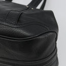 CELINE Triomphe Hand Bag Leather Black Silver Auth 185601A-12