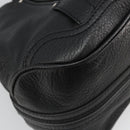 CELINE Triomphe Hand Bag Leather Black Silver Auth 185601A-13