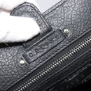 CELINE Triomphe Hand Bag Leather Black Silver Auth 185601A-14