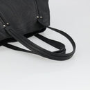 CELINE Triomphe Hand Bag Leather Black Silver Auth 185601A-7