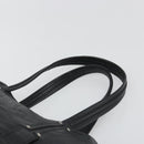 CELINE Triomphe Hand Bag Leather Black Silver Auth 185601A-8