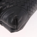 BOTTEGA VENETA INTRECCIATO Hand Bag Leather 2way Black Gold Auth 185602A-9