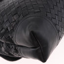 BOTTEGA VENETA INTRECCIATO Hand Bag Leather 2way Black Gold Auth 185602A-17