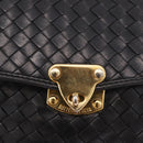 BOTTEGA VENETA INTRECCIATO Hand Bag Leather 2way Black Gold Auth 185602A-19
