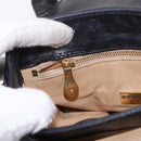BOTTEGA VENETA INTRECCIATO Hand Bag Leather 2way Black Gold Auth 185602A-27