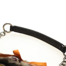 PRADA Chain Shoulder Bag Canvas Brown Silver Auth 185603SM-15