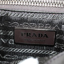 PRADA Chain Shoulder Bag Canvas Brown Silver Auth 185603SM-27