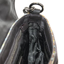 PRADA Chain Shoulder Bag Canvas Brown Silver Auth 185603SM-29