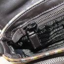 PRADA Chain Shoulder Bag Canvas Brown Silver Auth 185603SM-30