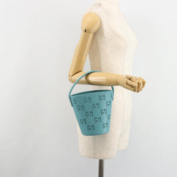 GUCCI Children's Hand Bag rubber Turquoise Blue 723051 Auth 185604M