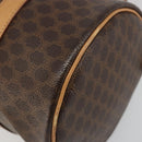 CELINE Macadam Canvas Shoulder Bag PVC Leather Brown Gold Auth 185605A-16