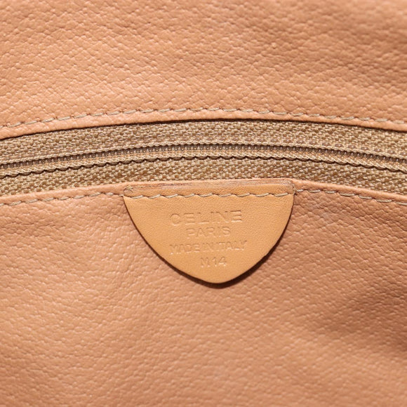 CELINE Macadam Canvas Shoulder Bag PVC Leather Brown Gold Auth 185605A