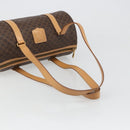 CELINE Macadam Canvas Shoulder Bag PVC Leather Brown Gold Auth 185605A-7