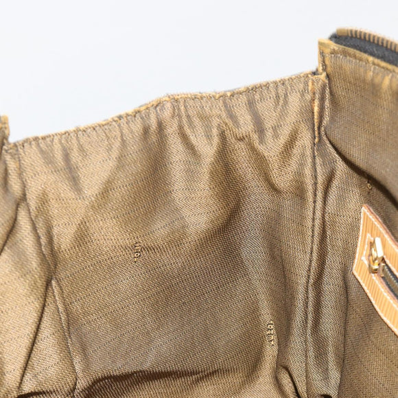 FENDI Zucca Canvas Handtas Zwart Bruin Auth 185608A