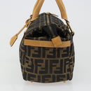 FENDI Zucca Canvas Handtas Zwart Bruin Auth 185608A-3