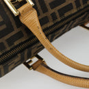 FENDI Zucca Canvas Handtas Zwart Bruin Auth 185608A-8