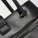 Salvatore Ferragamo Gancini Hand Bag Leather Black Gold Auth 185609A-14
