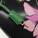 Salvatore Ferragamo Gancini Hand Bag Leather Black Gold Auth 185609A-16
