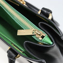 Salvatore Ferragamo Gancini Hand Bag Leather Black Gold Auth 185609A-21
