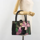 Salvatore Ferragamo Gancini Hand Bag Leather Black Gold Auth 185609A-24